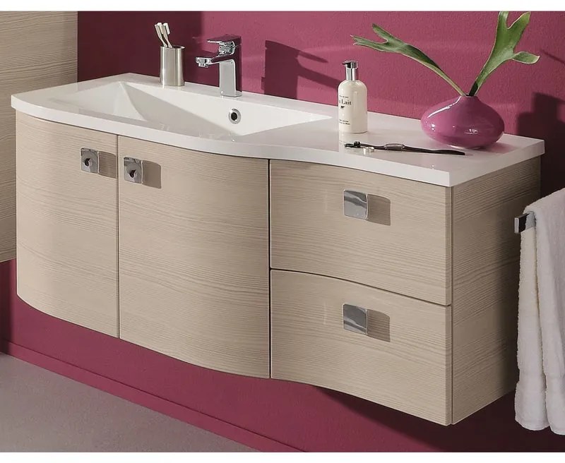 Mobile da bagno sotto lavabo Contea L 117 x H 48 x P 33 cm 2 cassetti 2 ante, lavabo non incluso