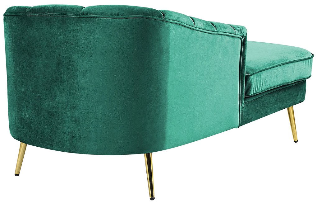 Chaise longue velluto verde smeraldo destra ALLIER Beliani