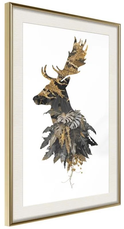 Poster  King of the Forest  Cornice Quadri Cornice d'oro con passe-partout, Larghezza x Altezza Home decor 20x30