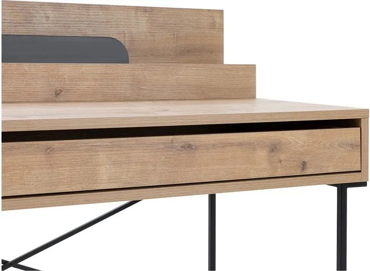 Scrivania in stile segreteria in rovere massiccio 60x113 cm Lila – Marckeric