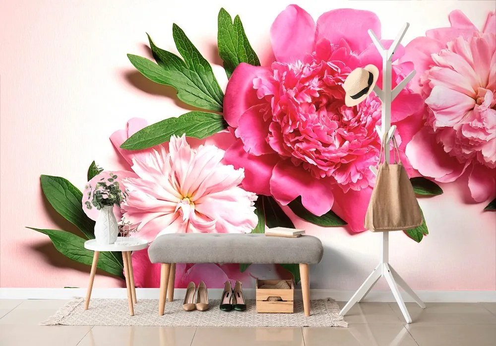 Carta da parati – Peonie in rosa