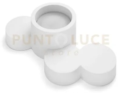 Chio lampada da soffitto 1 luce tonda attacco gx53 in gesso bianco