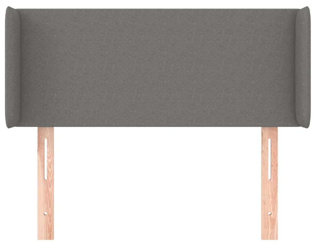 Testiera ad orecchio grigio scuro 103x16x78/88 cm in tessuto