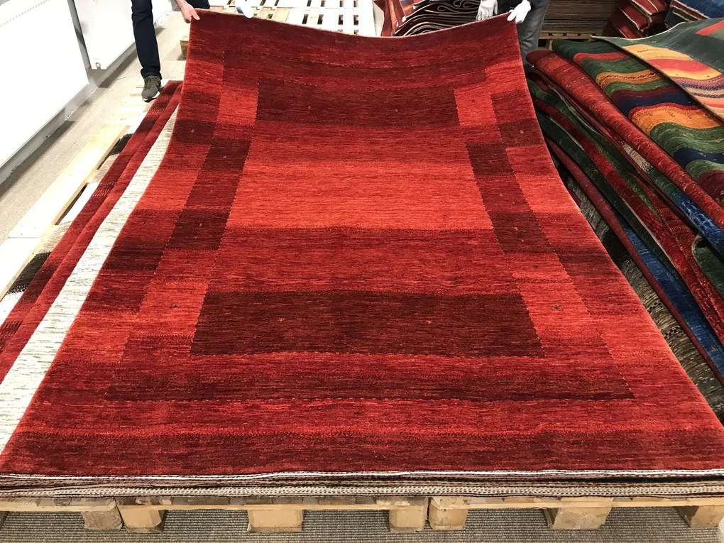 Loribaft Tappeto 280 x 190 Rosso (Iran) Annodato A Mano