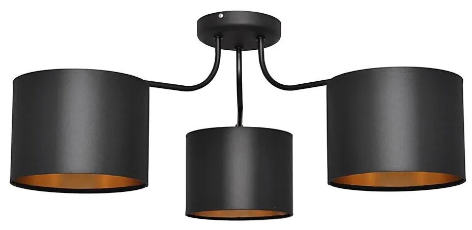 Lampadario a plafone ALBA 3xE27/15W/230V nero/dorato