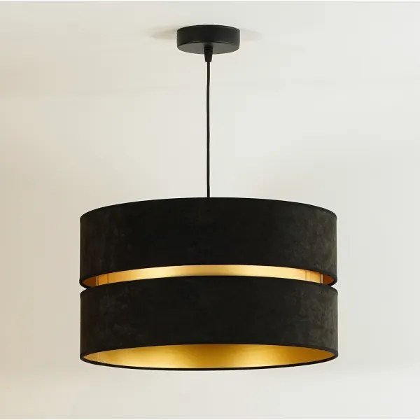 Duolla - Lampadario a sospensione con filo DUO 1xE27/15W/230V diametro 40 cm nero/oro