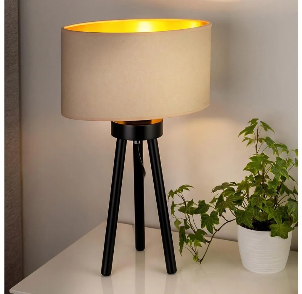 Duolla - Lampada da tavolo OVAL VEGAN 1xE27/15W/230V diametro 30 cm color crema