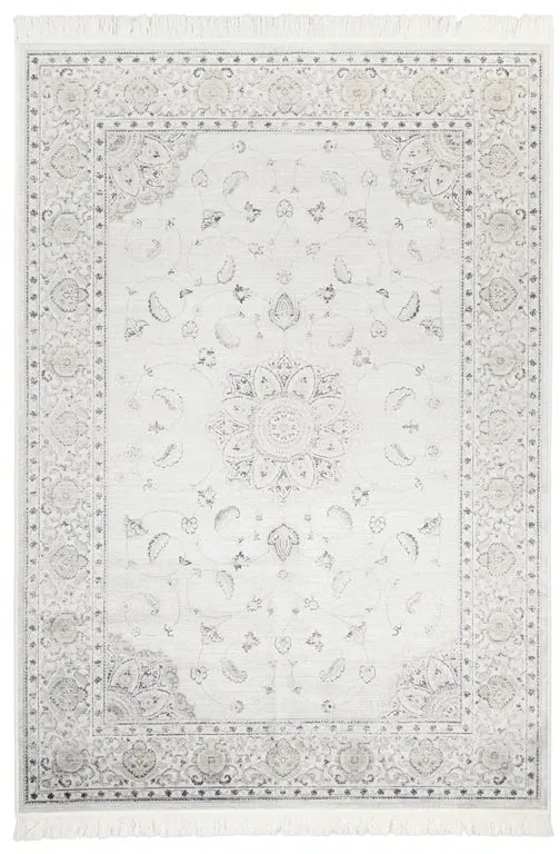 Tappeto Soraya blossom orientale in viscosa crema, L 230 x L 160 cm