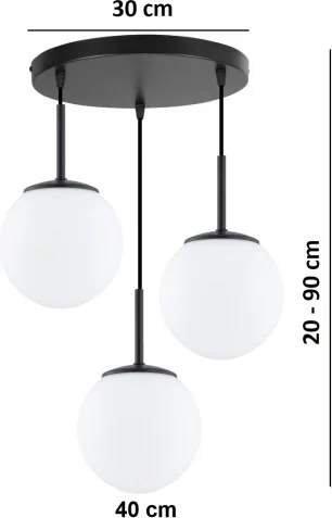 BRILAGI - Lampadario su cavo MILO 3xE27/60W/230V nero