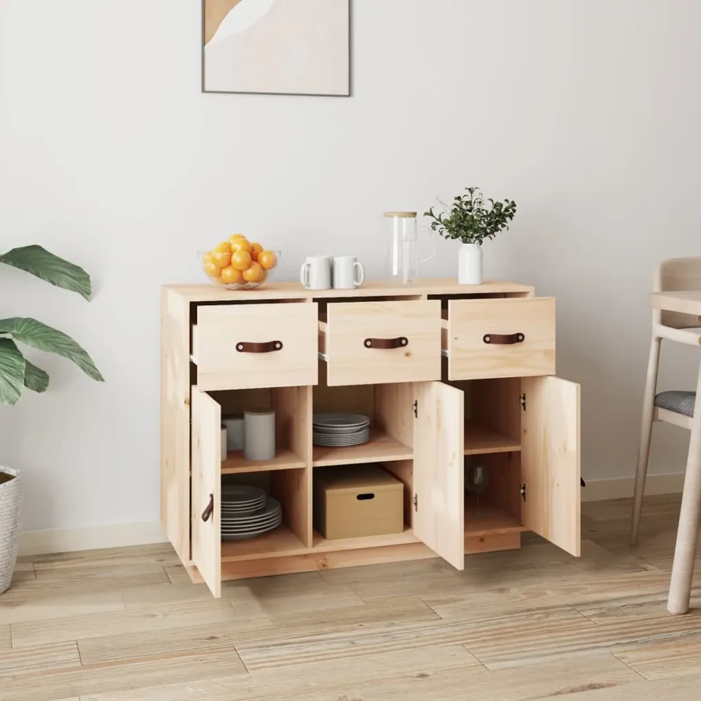 Credenza 100x40x75 cm in legno massello di pino