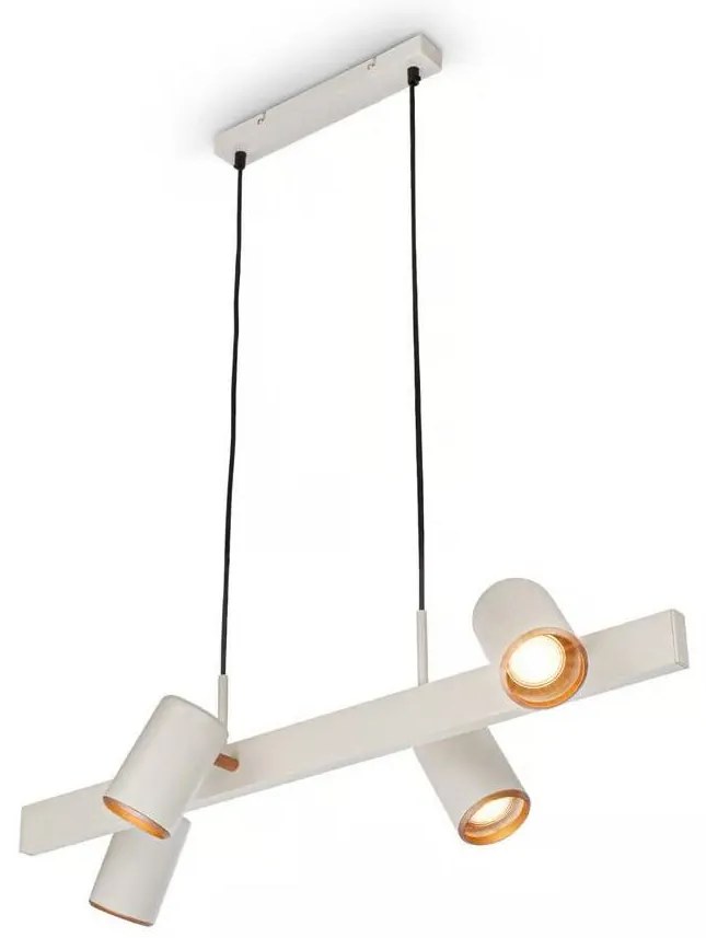 Briloner 4058044 - Lampada a sospensione su cavo ERA 4xGU10/10W/230V, colore crema