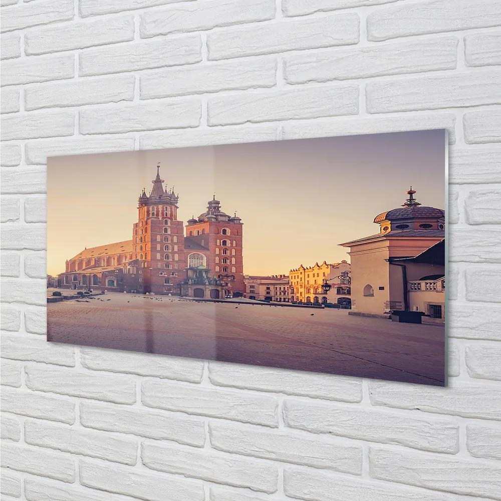 Pannello paraschizzi cucina Chiesa di Cracovia all'alba 100x50 cm