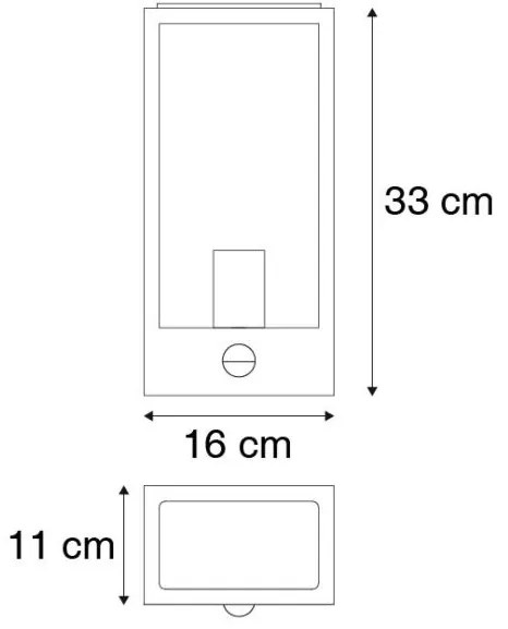 Lampada da parete per esterni verde scuro con sensore di movimento IP44 - Rotterdam