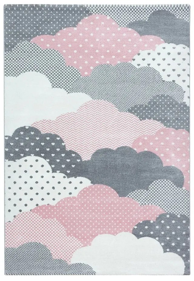 Tappeto per bambini rosa e grigio 120x170 cm Bambi - Ayyildiz Carpets