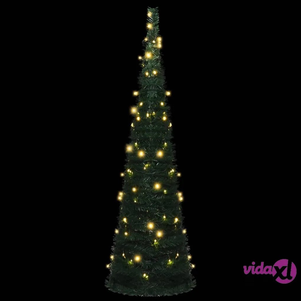 vidaXL Albero di Natale Artificiale Apribile Preilluminato Verde 150cm
