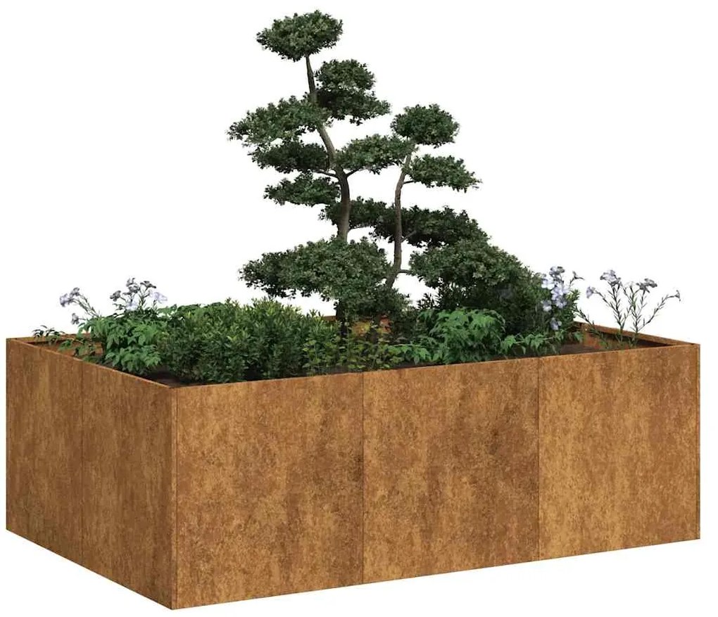 Fioriera Arrugginita 120x80x40 Cm İn Acciaio Corten /
