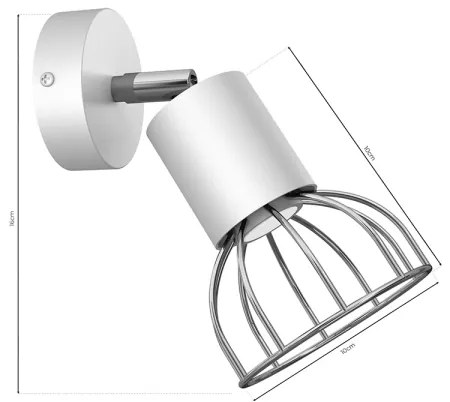 Faretto da parete DANTE 1xGU10/25W/230V bianco/cromo lucido