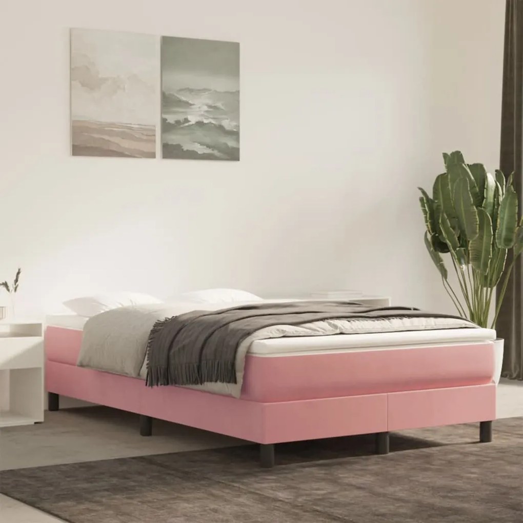 Materasso A Molle Insacchettate Rosa 120x220x20 Cm İn Velluto /