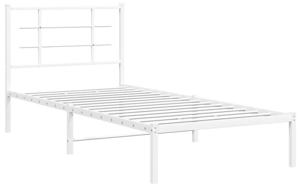 Giroletto con testiera metallo bianco 90x200 cm