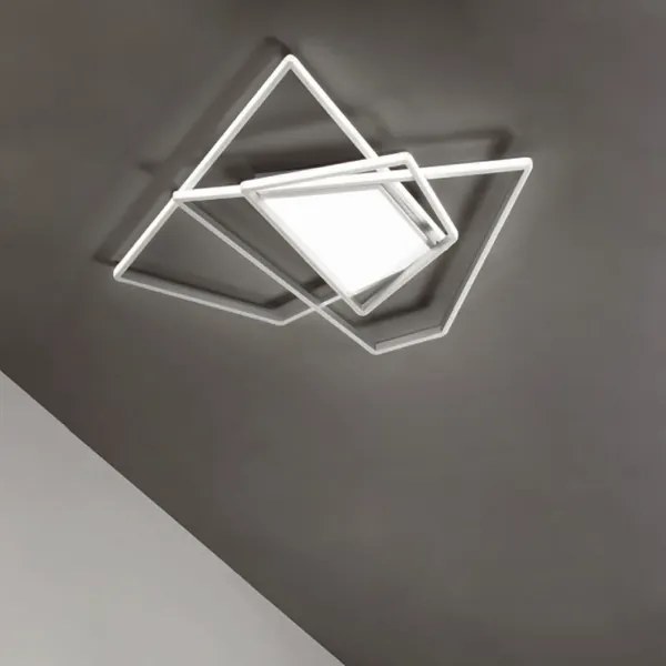 Plafoniera Led GALAXY 84x77 cm in metallo Argento e diffusore in acrilico