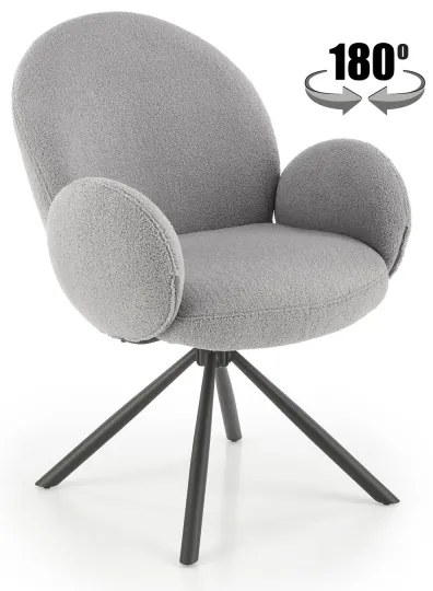 Sedia da pranzo KIVA, 1 pezzo, grigia