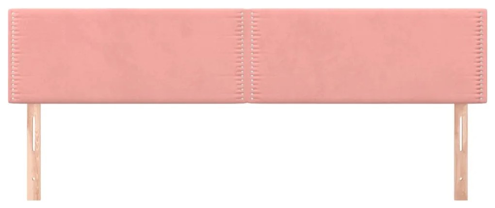Testiera 2 pz rosa 80x5x78/88 cm in velluto