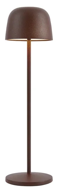 Lampada da tavolo marrone ruggine con LED ricaricabile con stazione di ricarica IP65 - Raika
