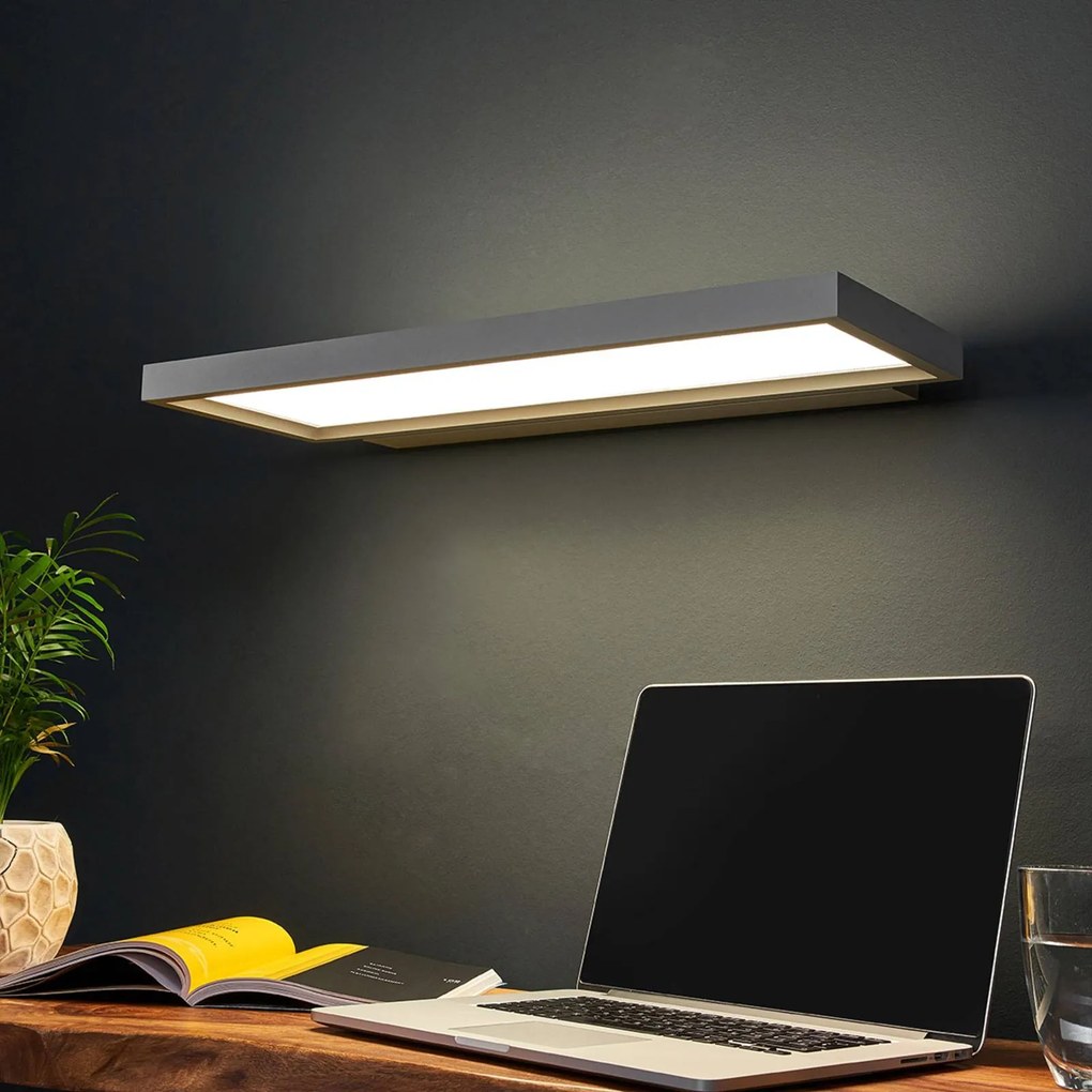 Arcchio Applique LED da uffici Rick, grigio, bianco neutro