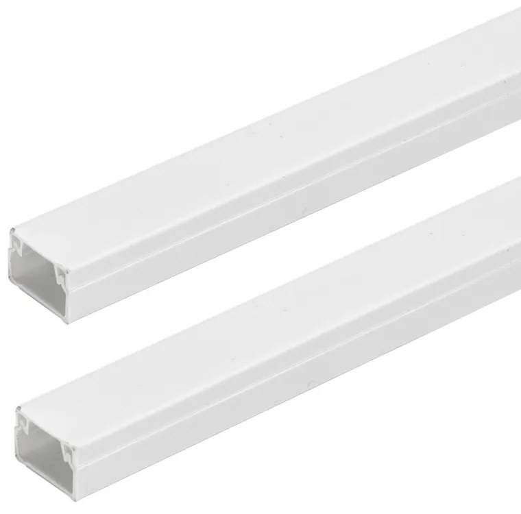 Canalina rigida passacavi 15x10mm 2 metri adesiva e avvitabile bianca Aigostar