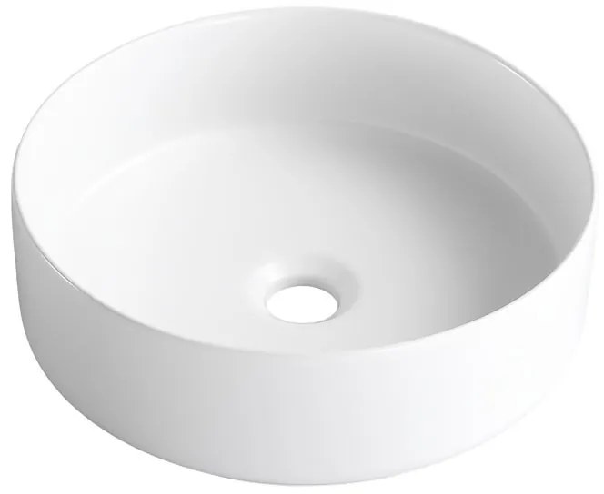 Lavabo da appoggio SENSEA tondo piletta non inclusa in ceramica bianco opaco piletta non inclusa