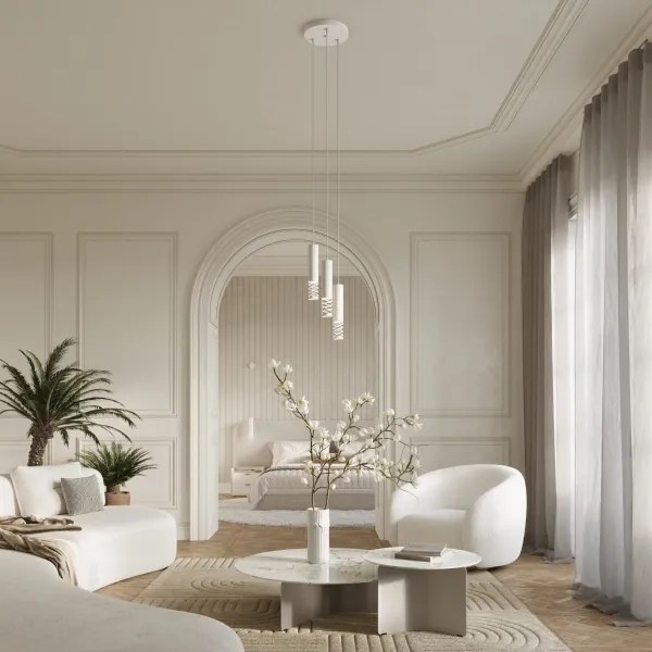 Sollux SL.1689 - Lampadario a sospensione con filo LAMI 3xGU10/10W/230V bianco