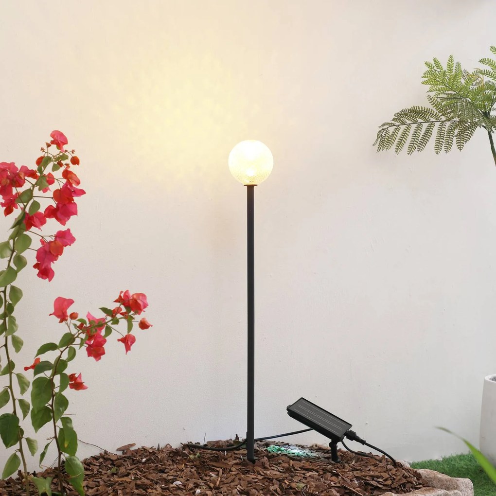 Lampada LED solare Brindley di Lindby, nera, vetro, IP65