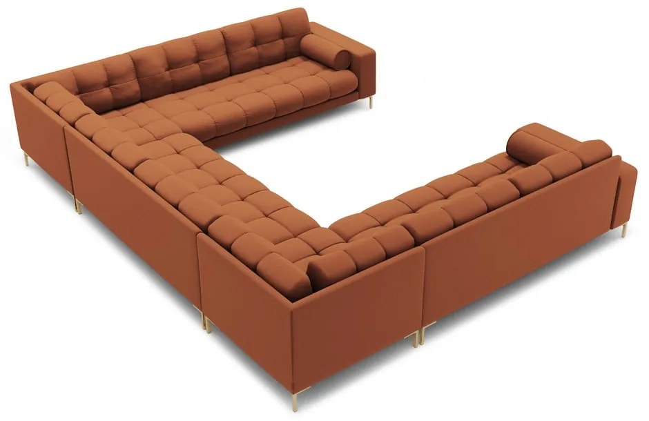 Divano angolare a forma di "U" color mattone Bali - Cosmopolitan Design