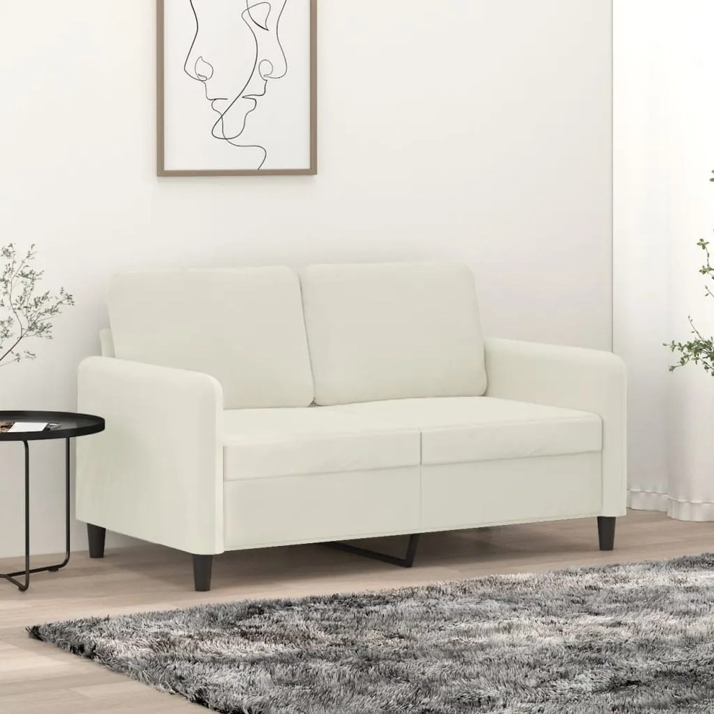 Divano A 2 Posti Crema 120 Cm İn Velluto /