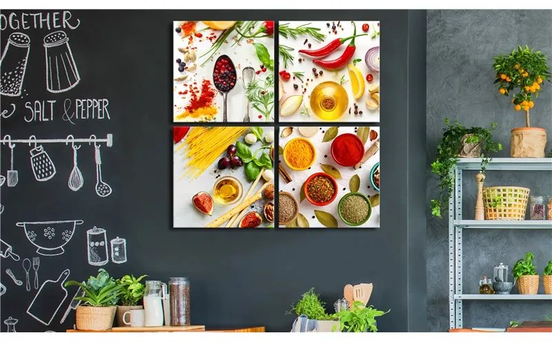 Quadro  Spices of the World (4 Parts)  Colore colorful, Dimensioni e Misure 90x90