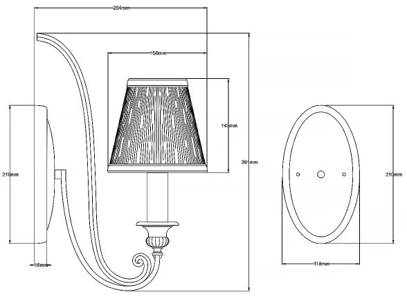 Feiss FE-ABBEY1 - Applique ABBEY 1xE14/40W/230V