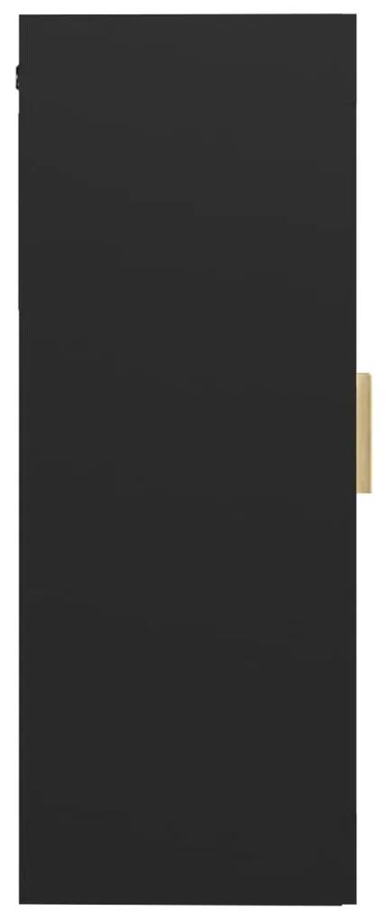 Armadietto pensile a parete nero 69,5x34x90 cm