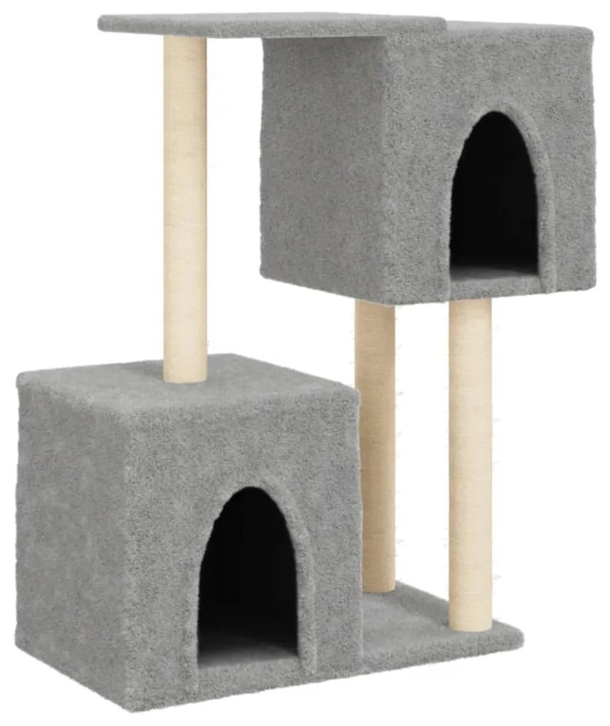 Albero per gatti con tiragraffi in sisal grigio chiaro 86 cm