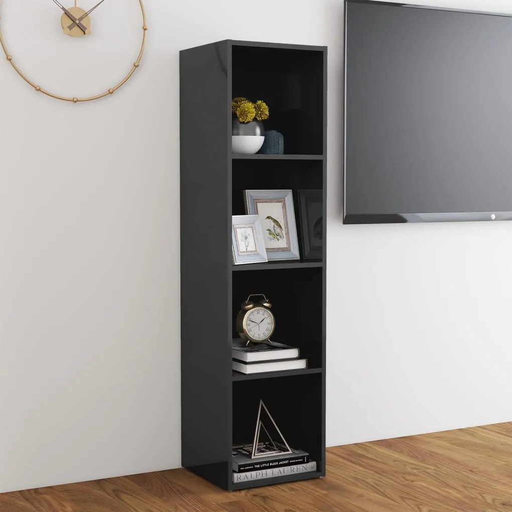 Mobile Porta TV Grigio Lucido 142,5x35x36,5cm Legno Multistrato