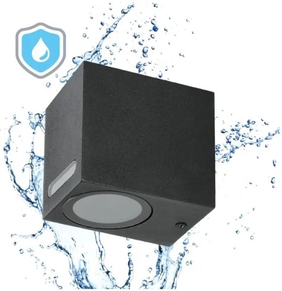 Applique da esterno QUERK 1xGU10/35W/230V IP54 8 cm nero