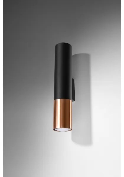Sollux SL.0944 - Applique LOOPEZ 2xGU10/10W/230V nero/rame