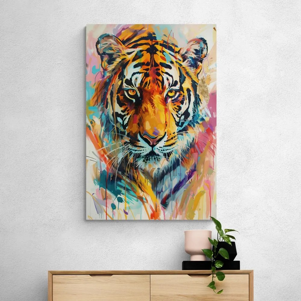 Stampa su tela – Tigre con imitazione di pittura