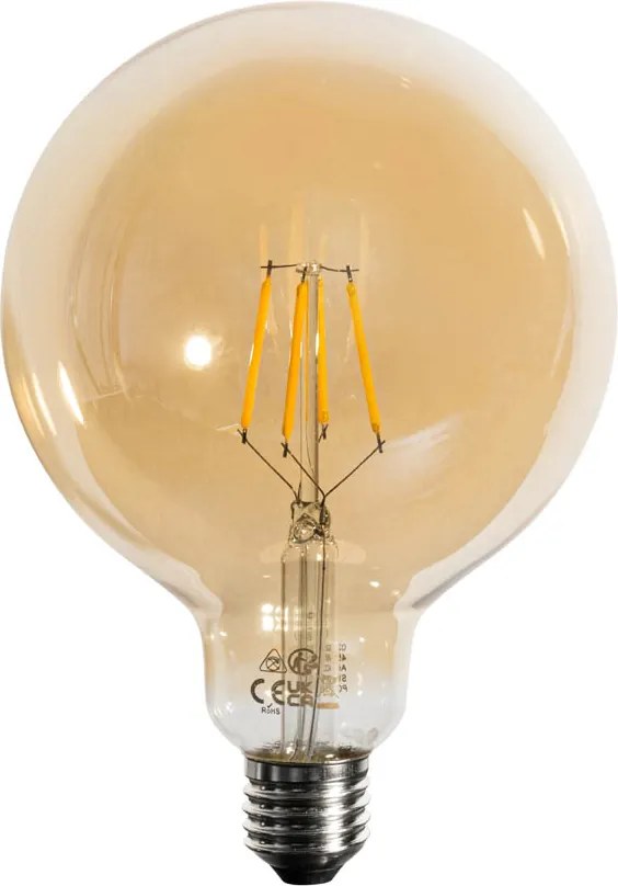 Set di 5 lampadine LED E27 dimmerabili a 3 fasi oro G125 4W 450 lm 2700K