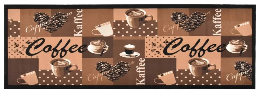 Tappetino Da Cucina Lavabile Caffè Marrone 60x300 Cm /