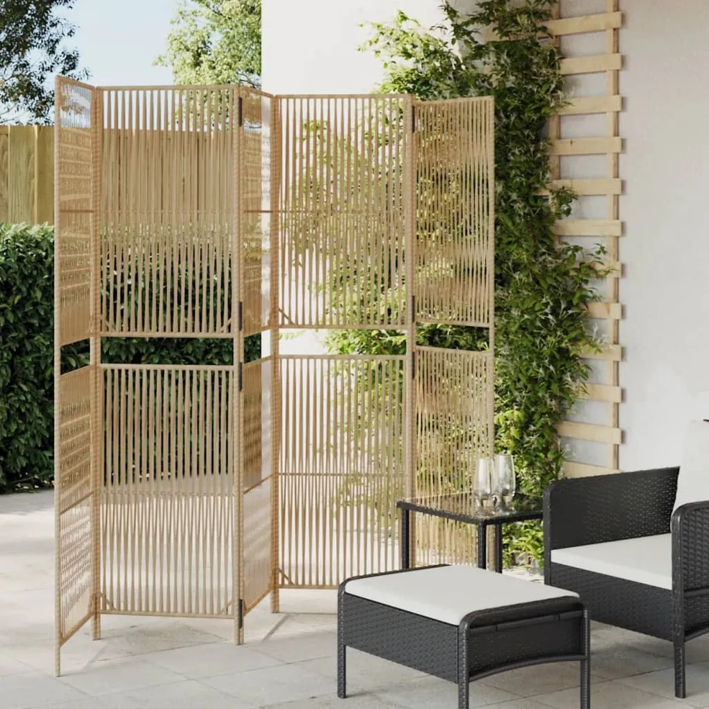 Divisorio Per Ambienti A 6 Pannelli Beige İn Polyrattan /