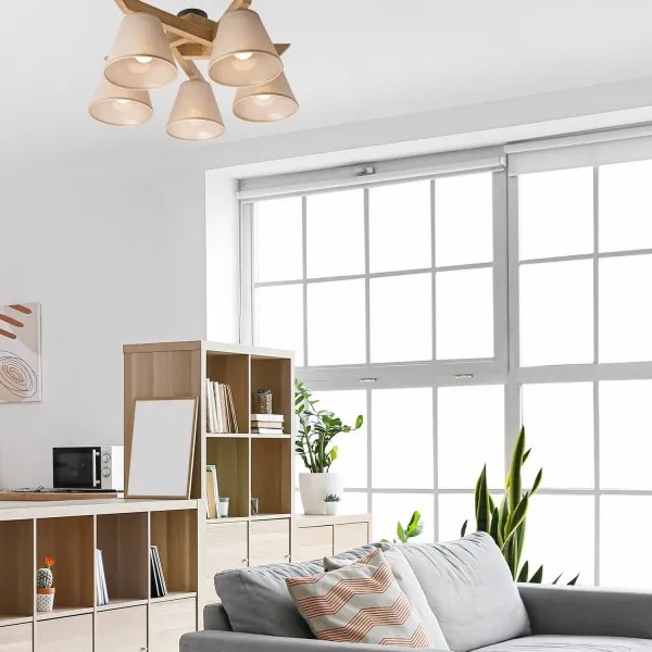 Plafoniera ANTONIO 5xE14/40W/230V rovere