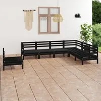 Set Divani da Giardino 7 pz in Legno Massello di Pino Nero cod mxl 36635