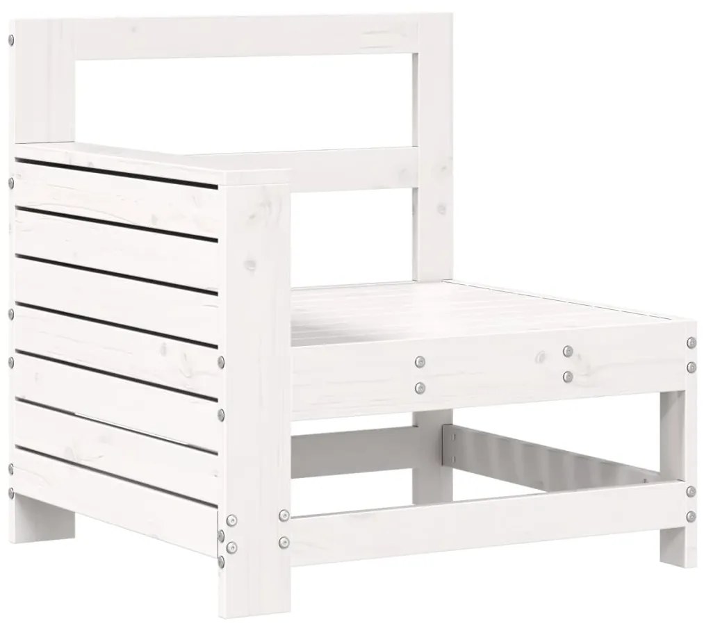 Set divani da giardino 7 pz bianco in legno massello di pino