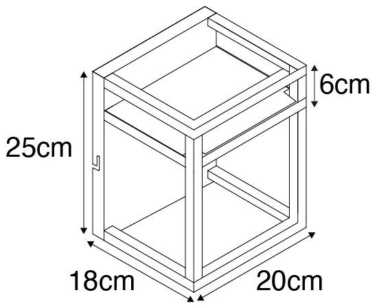 Applique da parete industriale nera con mensola - Cage Rack