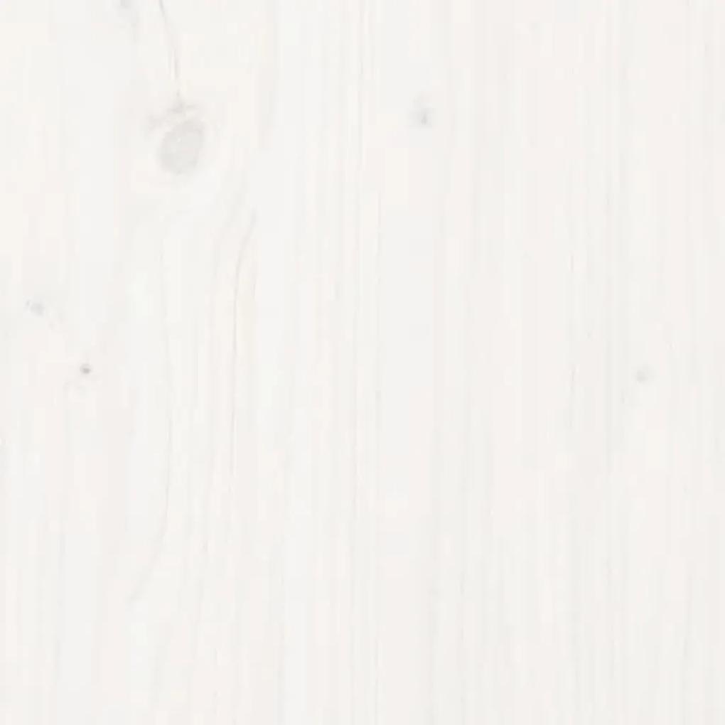 Testiera per Letto Bianca 205,5x4x100 cm Legno Massello di Pino